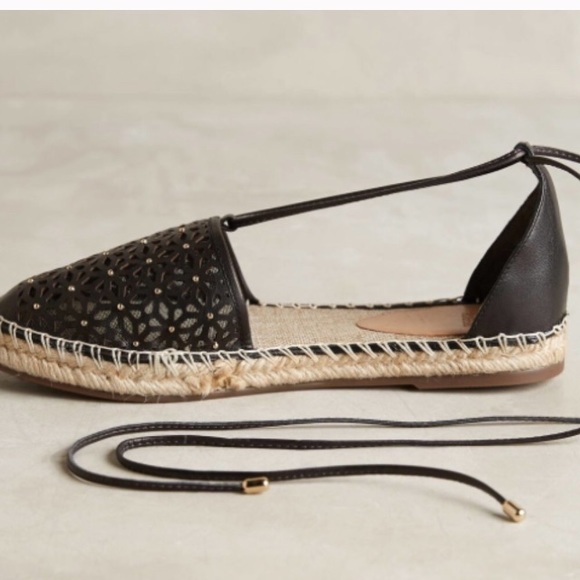 Anthro jasper & jeera rosecute black espadrilles 7 - Picture 2 of 6